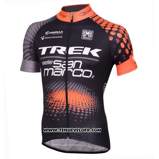 2016 Maillot Ciclismo Trek Selle San Marco Noir et Orange Manches Courtes et Cuissard